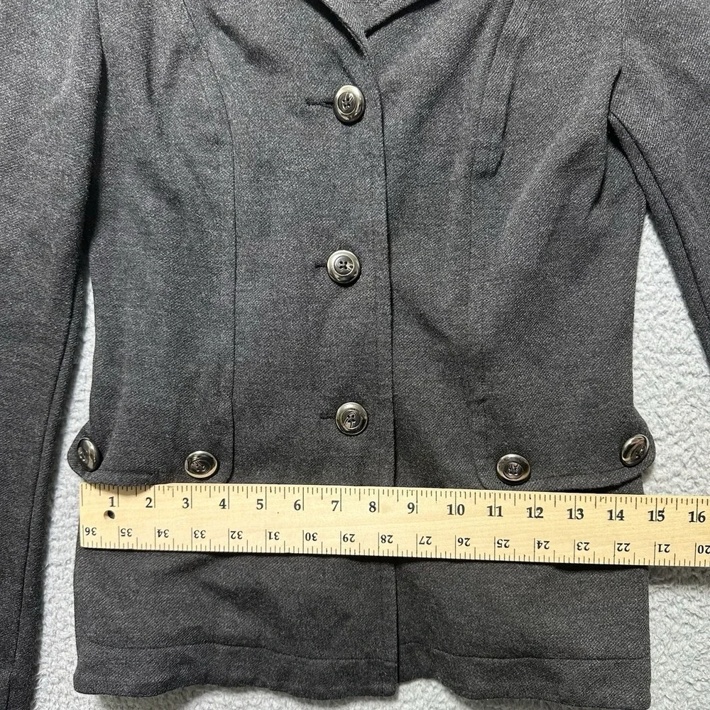 CAbi Tipped Blazer Womens XS Gray Ponte‎ Knit Style 3030 Stretch Academia Jacket